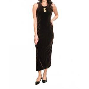 NEW BEULAHSTYLE keyhole velvet dress in black